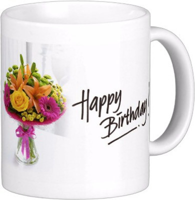 

Exoctic Silver Happy Birthday Hbd002 Ceramic Mug(300 ml), Multicolor