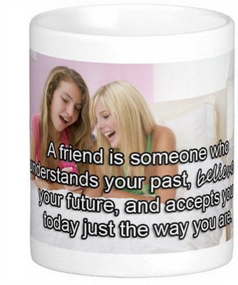 

Exoctic Silver Friend Friendship Dosti Yaari Series 027 Ceramic Mug(300 ml), Multicolor