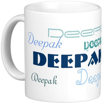 

Exoctic Silver DEEPAK Ceramic Mug(330 ml), Blue