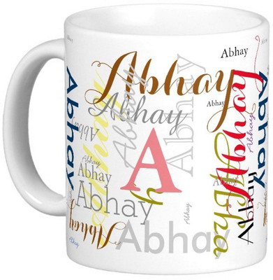 

Exoctic Silver ABHAY Ceramic Mug(330 ml), Multicolor