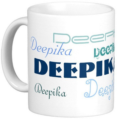 Exoctic Silver DEEPIKA Ceramic Mug(330 ml), White