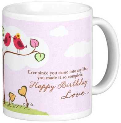 

Exoctic Silver Happy Birthday Love 01 Ceramic Mug(300 ml), Multicolor
