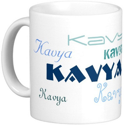 

Exoctic Silver KAVYA Ceramic Mug(330 ml), Blue