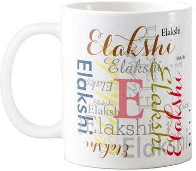 

Exoctic Silver Elakshi Ceramic Mug(330 ml), Multicolor
