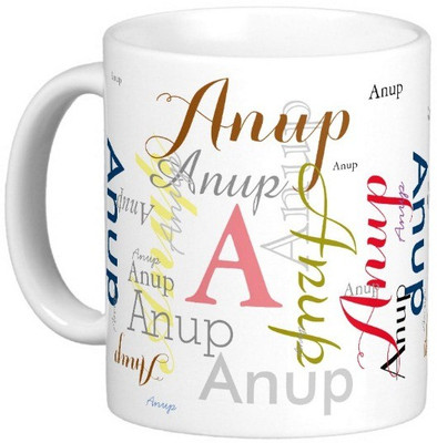 

Exoctic Silver ANUP Ceramic Mug(330 ml), Multicolor