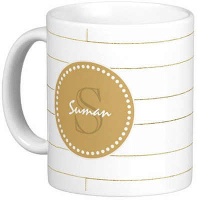 Exoctic Silver SUMAN Ceramic Mug(330 ml), Brown;gold