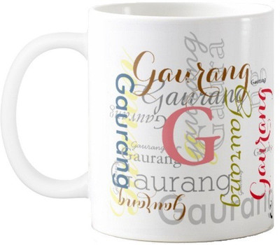 

Exoctic Silver Gaurang Ceramic Mug(330 ml), Multicolor