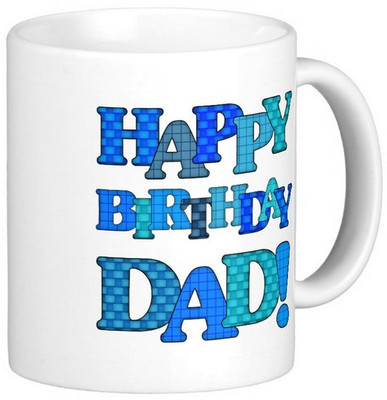 

Exoctic Silver Father's Dad's Happy Birthday Series 08 Ceramic Mug(300 ml), Multicolor
