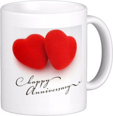 

Exoctic Silver Happy Marriage Anniversary : Qw19 Ceramic Mug(300 ml), Multicolor