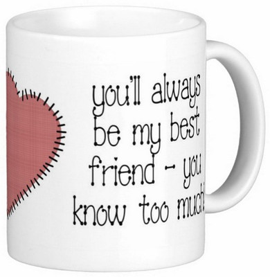 

Exoctic Silver Friend Friendship Dosti Yaari Series 007 Ceramic Mug(300 ml), Multicolor
