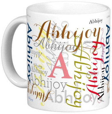 

Exoctic Silver ABHIJOY Ceramic Mug(330 ml), Multicolor