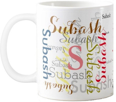 

Exoctic Silver Subash Ceramic Mug(330 ml), Multicolor