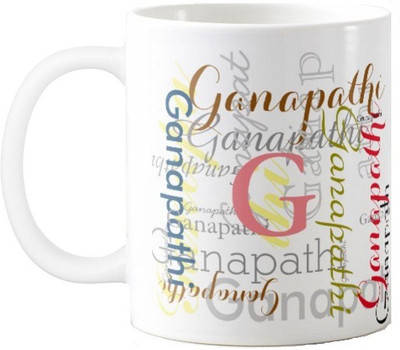 

Exoctic Silver Ganapathi Ceramic Mug(330 ml), Multicolor