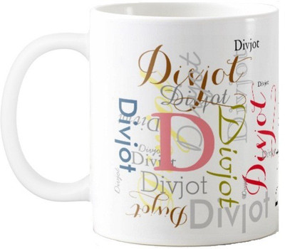 Exoctic Silver Divjot Ceramic Mug(330 ml), Multicolor