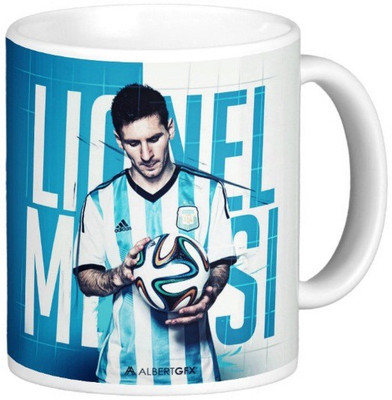 

Exoctic Silver Leo Messi Series 018 Ceramic Mug(300 ml), Multicolor