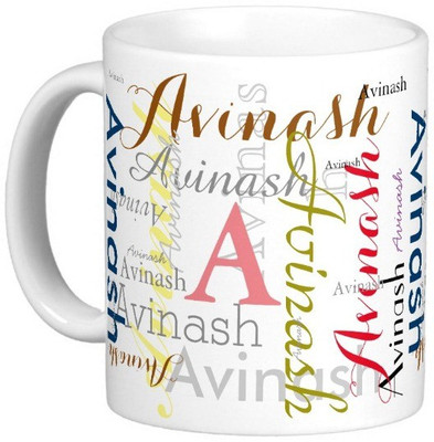Exoctic Silver AVINASH Ceramic Mug(330 ml), Multicolor
