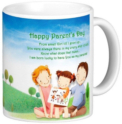 

Exoctic Silver Happy Parents Day Series 07 Ceramic Mug(300 ml), Multicolor