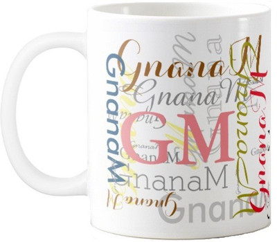 

Exoctic Silver GNANA M Ceramic Mug(330 ml), Multicolor
