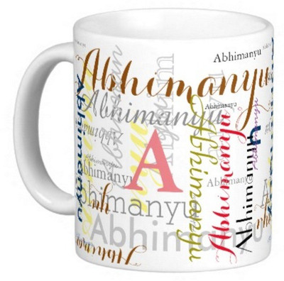 

Exoctic Silver ABHIMANYU Ceramic Mug(330 ml), Multicolor