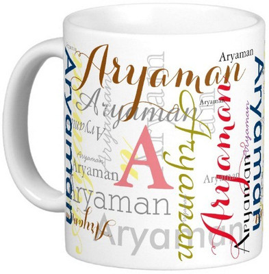 Exoctic Silver ARYAMAN Ceramic Mug(330 ml), Multicolor
