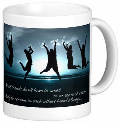

Exoctic Silver Friend Friendship Dosti Yaari Series 005 Ceramic Mug(300 ml), Multicolor