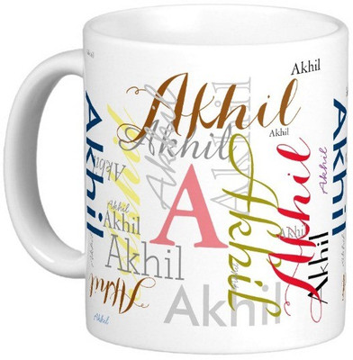 

Exoctic Silver AKHIL Ceramic Mug(330 ml), Multicolor