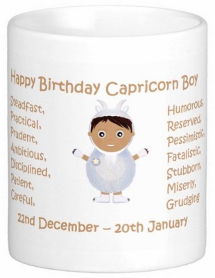 Exoctic Silver Happy Birthday Capricorn Boy Ceramic Coffee Mug(303 ml)
