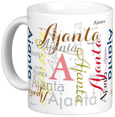

Exoctic Silver AJANTA Ceramic Mug(330 ml), Multicolor