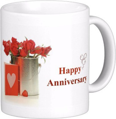 

Exoctic Silver Happy Marriage Anniversary : Qw07 Ceramic Mug(300 ml), Multicolor