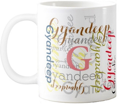 Exoctic Silver Gyandeep Ceramic Mug(330 ml), Multicolor