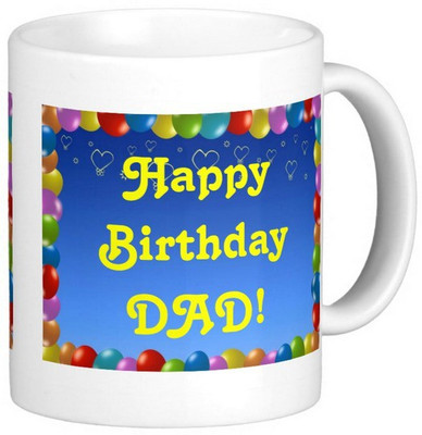 

Exoctic Silver Father's Dad's Happy Birthday Series 02 Ceramic Mug(300 ml), Multicolor