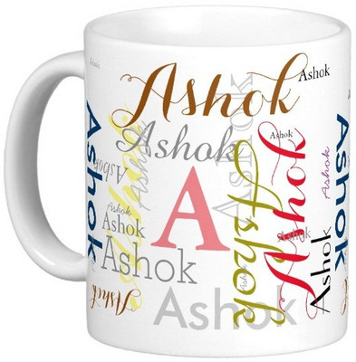 

Exoctic Silver ASHOK Ceramic Mug(330 ml), Multicolor