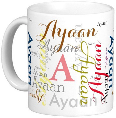 Exoctic Silver AYAAN Ceramic Mug(330 ml), Multicolor