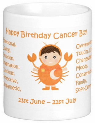 

Exoctic Silver Happy Birthday Cancer Boy Ceramic Mug(302 ml), Multicolor