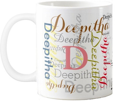 Exoctic Silver Deepitha Ceramic Mug(330 ml), Multicolor