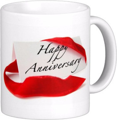 

Exoctic Silver Happy Marriage Anniversary : Qw08 Ceramic Mug(300 ml), Multicolor
