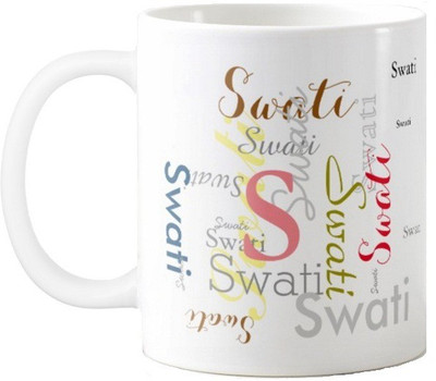 

Exoctic Silver Swati Ceramic Mug(330 ml), Multicolor