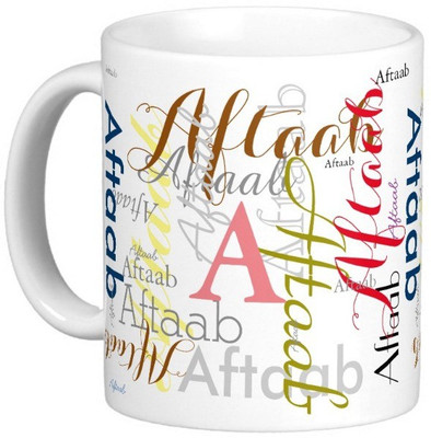 

Exoctic Silver AFTAAB Ceramic Mug(330 ml), Multicolor