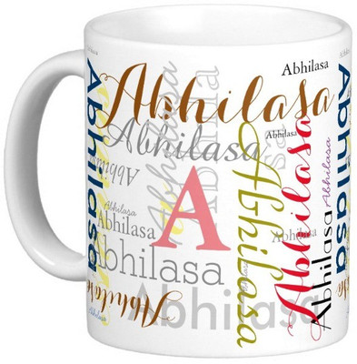 Exoctic Silver ABHILASA Ceramic Mug(330 ml), Multicolor