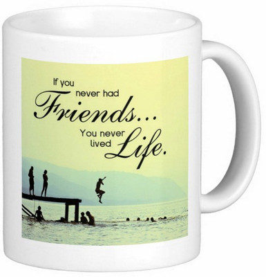 

Exoctic Silver Friend Friendship Dosti Yaari Series 035 Ceramic Mug(300 ml), Multicolor