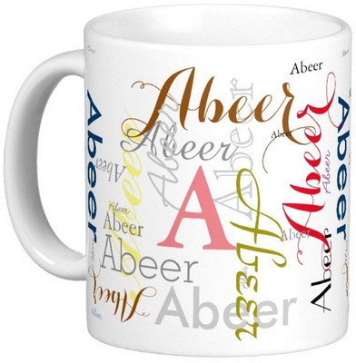 

Exoctic Silver ABEER Ceramic Mug(330 ml), Multicolor