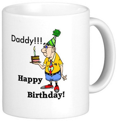 

Exoctic Silver Father's Dad's Happy Birthday Series 04 Ceramic Mug(300 ml), Multicolor