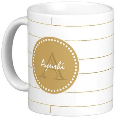 

Exoctic Silver AYUSHI Ceramic Mug(330 ml), Brown;gold