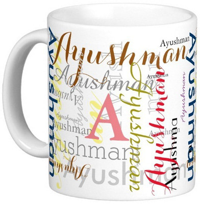 

Exoctic Silver AYUSHMAN Ceramic Mug(330 ml), Multicolor