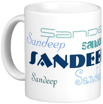 

Exoctic Silver SANDEEP Ceramic Mug(330 ml), Blue