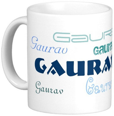 

Exoctic Silver GAURAV Ceramic Mug(330 ml), White
