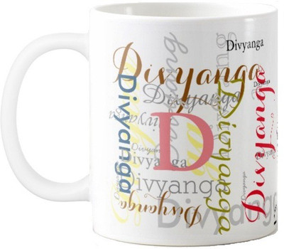 

Exoctic Silver Divyanga Ceramic Mug(330 ml), Multicolor
