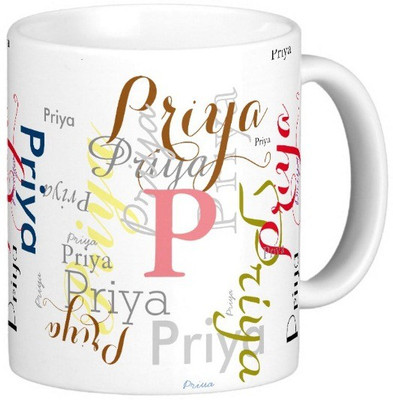 

Exoctic Silver PRIYA X06 Ceramic Mug(330 ml), Multicolor