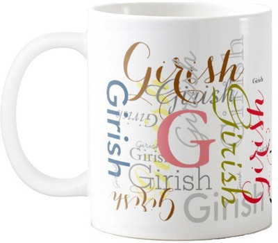 

Exoctic Silver GIRISH Ceramic Mug(330 ml), Multicolor
