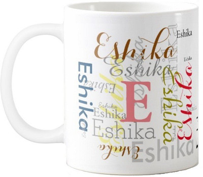 

Exoctic Silver Eshika Ceramic Mug(330 ml), Multicolor
